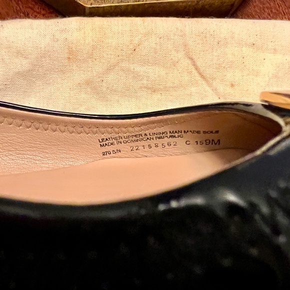 EEUC Tory Burch Navy Patent Leather Reva Ballet Flats Shoes Gold Logo Size 9 M - Picture 7 of 8